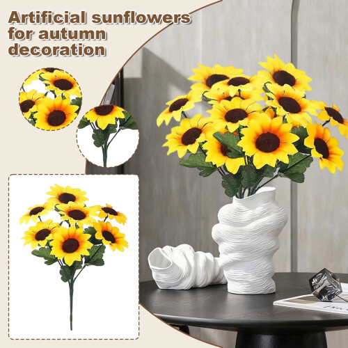 Mini Yellow Artificial Sunflower Bouquet – 7 pcs