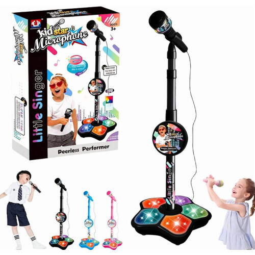 Star karaokemicrofoon met standaard, zwart