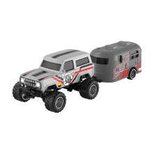 Mini RC Truck,1:64 Scale RC Semi Truck with Trailer,2.4Ghz Mini Alloy Remote Control, Speed/Steering Adjustable,Birthday Christmas Gifts Ideas(Gray)