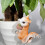 Yellow Squirrel Garden Statues 2 pcs Resin 3
