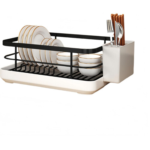Carbon Steel Dish Drying Rack with Drain Tray