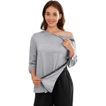 Post Shoulder Surgery Shirts for Women Tear Away 3/4 Tops After Rotator Cuff Shirts Chemo Port Adaptive Clothing