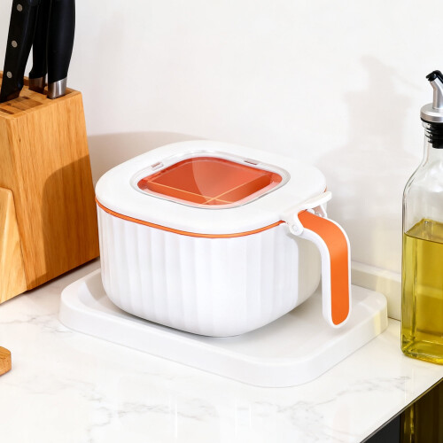 Airtight Spice Organizer with 4 Compartments and Measuring 2