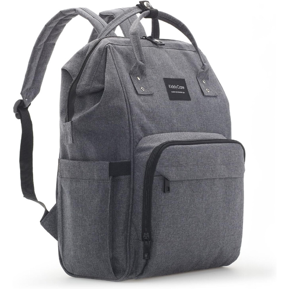 Yantong Diaper Bag Backpack – Waterproof, Multipurpose, With Changing Station | Compatible With Mom & Baby Needs | Dark/Gray