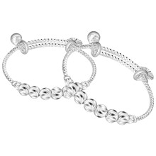 2Pcs Kids Bangles Copper Round Infant Jewelry Style for Full Moon Celebrations