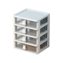 Transparante bureau-opbergdoos met 4 lades