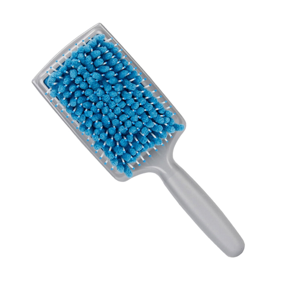 Ergonomic Hair Brush Featuring Water-Absorbent Microfiber Bristles for Gentle Detangling and Styling
