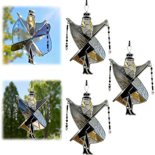 Handgefertigter Windspinner aus Buntglas – Memphis Melody