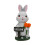 Gartenstatue aus Solar-Kaninchen mit Blume 1