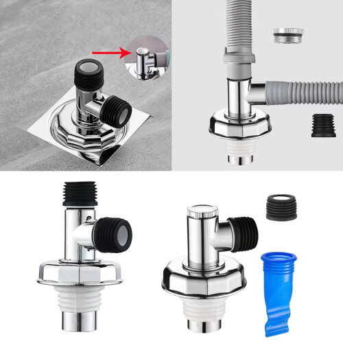 Washing Machine Floor Drain Adapter, ABS 3-Way Tee 1