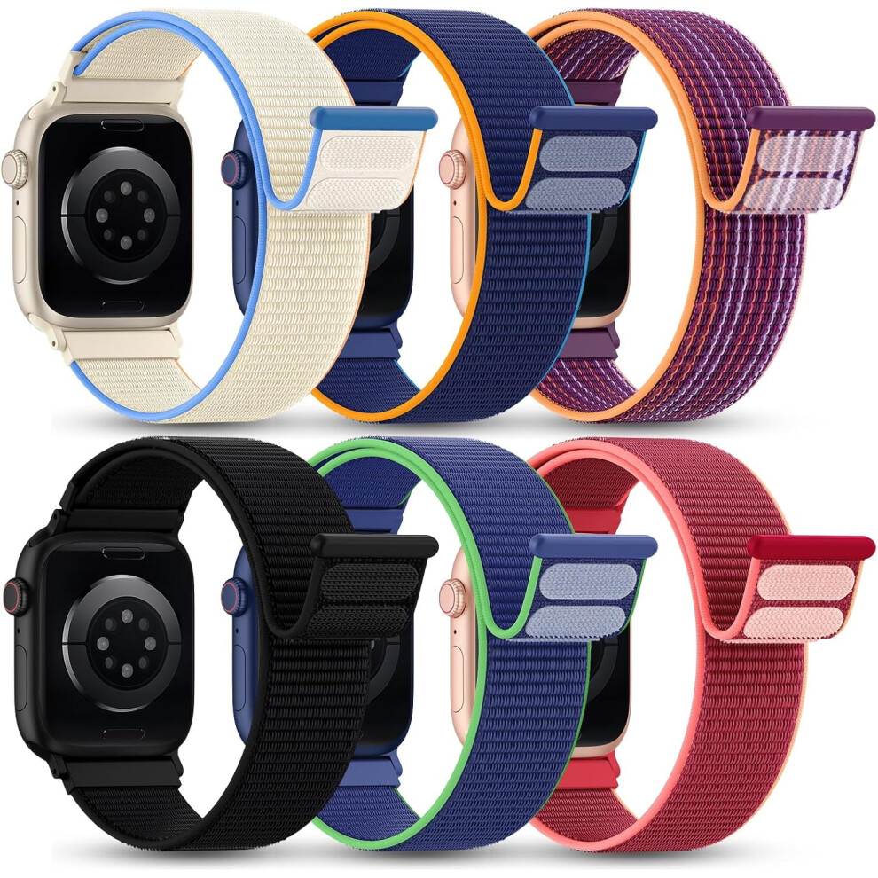 6-Pack Nylon Sport Bands Compatible With Apple Watch 38Â49Mm, Velcro Straps For Series 1Â11, Se & Ultra 9426043266127