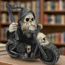 Skeleton Motorcycle Rider Resin Figurine