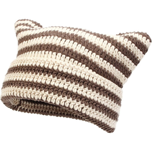 Warme Damen-Strickmütze, Wintermütze, weicher, lässiger Stil