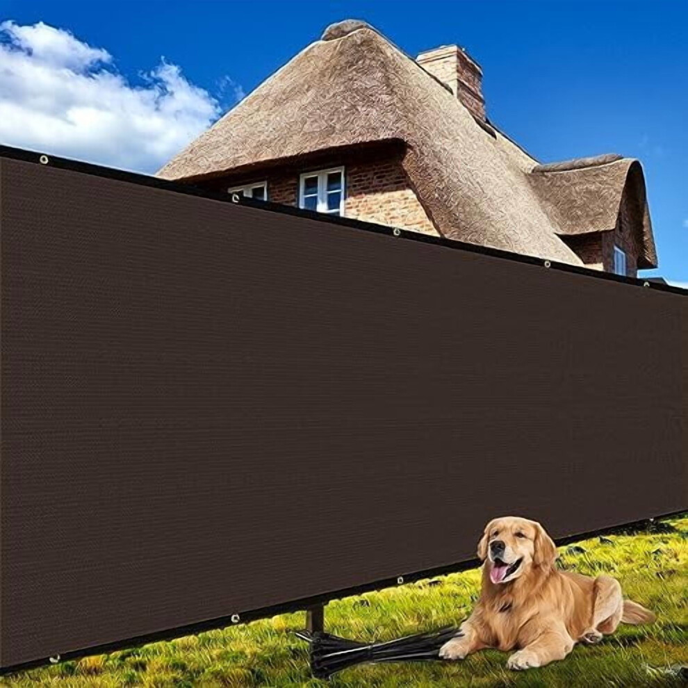 Privacy Screen Fence 3'X34' Brown Hdpe Mesh Shade Net For Deck, Balcony, Backyard Â Includes Zip Ties, Customizable 9426043184810