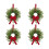 Guirlanda de Natal pré-iluminada de 30 cm com laço vermelho e frutinhas. 1