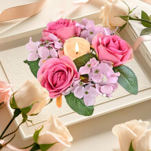 Magenta Rosenstickerei-Kranz für Valentinstagsdekoration