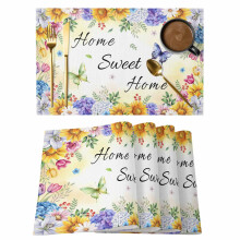 Spring Flower Placemats 13x19in Set of 6