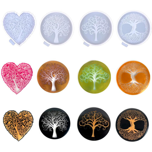 Καλούπια σιλικόνης για σουβέρ Tree of Life, σετ 4 τεμαχίων
