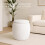 Boucle Ottoman with Hidden Storage 16 Inch Round Ivory 3