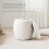 Boucle Ottoman with Hidden Storage 16 Inch Round Ivory 5