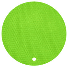 Green Round Silicone Placemat - Food-Safe, Heat-Resistant,