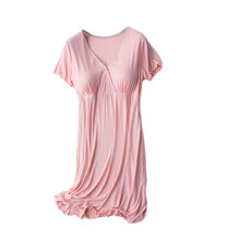 Maternity Dress for Summer & Baby Shower, Plus Size Labor/Delivery Gown, Nursing Nightgown, Breastfeeding Sleepwear, Pink 3XL