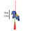 Mini Chinese Fabric Horse Pendant 2 pcs red 3