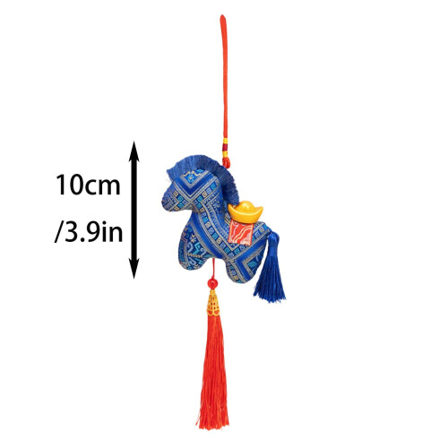 Mini Chinese Fabric Horse Pendant 2 pcs red 2