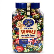 Walker's Nonsuch Assorted Toffee & Eclairs 1.25kg Jar Bulk Wrapped Sweets