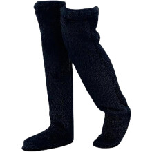 Chaussettes hautes en duvet d'oie pour femme, duveteuses et montantes (1 paire)