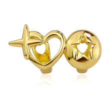 Weihnachtsgrillz-Set aus Kupfer-Zirkonia – Herz, Stern, Kreis