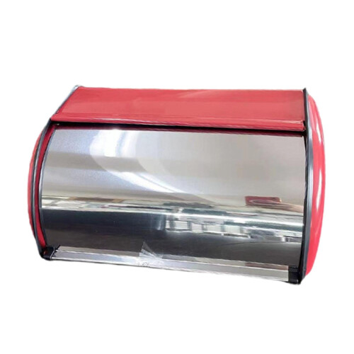 Bread Box Multipurpose Bread Bin with Roll Lid Bread Keeper Bread Storage Holder Pink 1