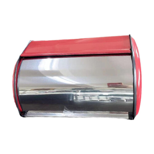 Bread Box Multipurpose Bread Bin with Roll Lid Bread Keeper Bread Storage Holder Pink 2