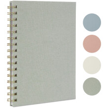 Caderno de Receitas Manuscritas com Capa de Linho Cinza