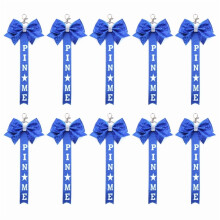 Set of 10 Colorful Cheerleading Keychains Polyester Cheer Bows Ribbon Keyring Accessory for Sporty Girls and Teens