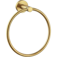 Bathroom Towel Ring Brushed Gold, Angle Simple Sus304 Stainless Steel Modern Towel Holder, Swivel Hand Towel Rack Wall Mounted