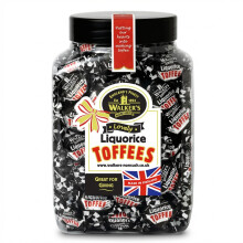 Walker's 1.25kg Liquorice Toffees Jar, Individually Wrapped Chewy Sweets