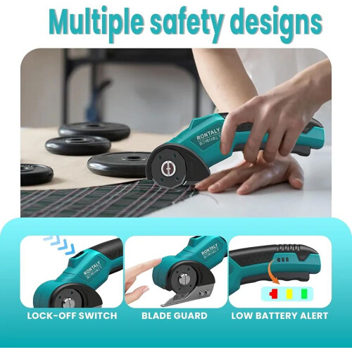 Cordless Leather Scissors with 2 Blades, Electric Cutting Tool. 2