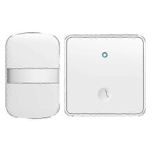 (Style D, Silver) Self-powered Wireless Doorbell No Battery Required Ring Chime,1 Transmitter+1 Receiver/EU Plug