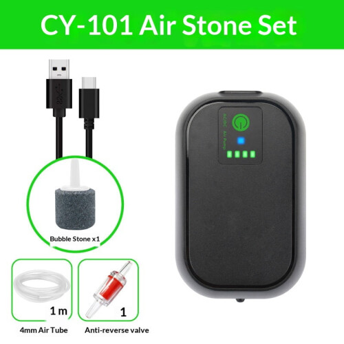 Oplaadbare USB-aquariumluchtpomp – 2000mAh-batterij, 1