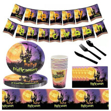 Halloween-Geschirrset, 82-teilig