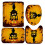 Orange Polyester Shower Curtain Set with Mat, U-Shaped Mat, 2