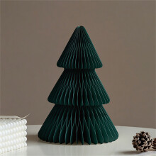 Sapin de Noël 3D Ornement alvéolé rustique à poser sur une table