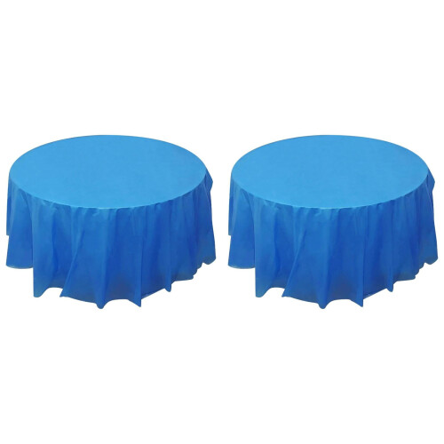 Toalha de mesa redonda de poliéster resistente a manchas, 84 polegadas (213 cm).