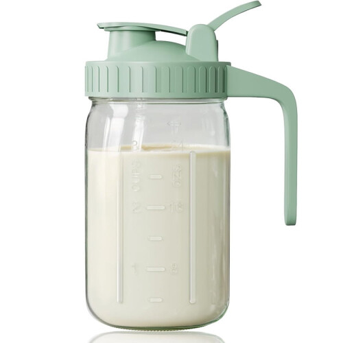 Γυάλινη κανάτα Mason Jar 64oz με στεγανό καπάκι που ανοίγει