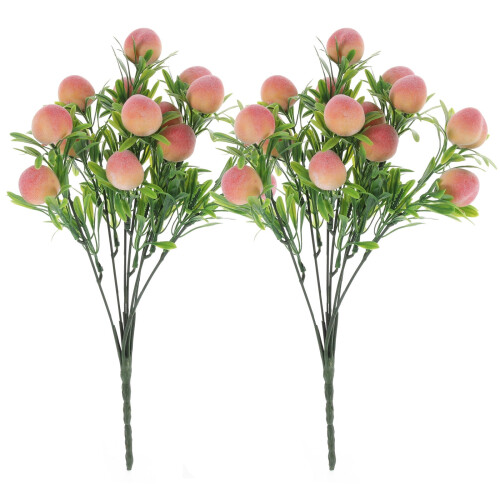 2-Pack Artificial Peach Branches for Vase Decoration