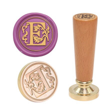 Messingstempel med voks og bøgetræshåndtag til scrapbooking