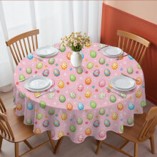 Pink Polyester Round Tablecloth 60 Inch