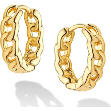 CZ huggie creoler örhängen 14K guldpläterade 1 par