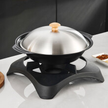 Black Iron Wok with Double Handles, 25 cm